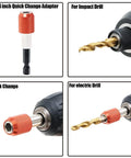AUTOTOOLHOME titanium 13-piece drill tap bit set with red 1/4-inch quick-change adapter for impact and electric drills