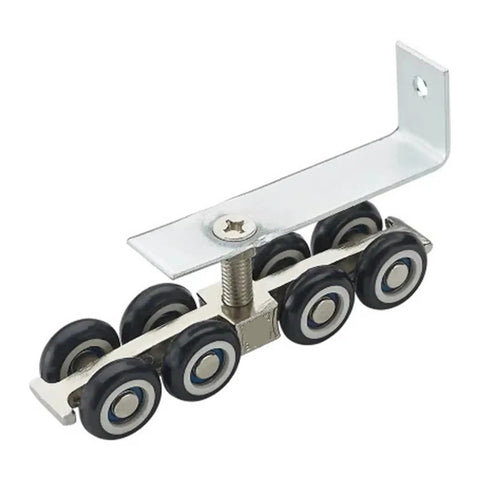Wheel roller from One Set Cold Rolled Steel Sliding Wardrobe Door Hardware Kit With Wheel Rollers And Eight Clothes Hangers For Smooth Track Operation