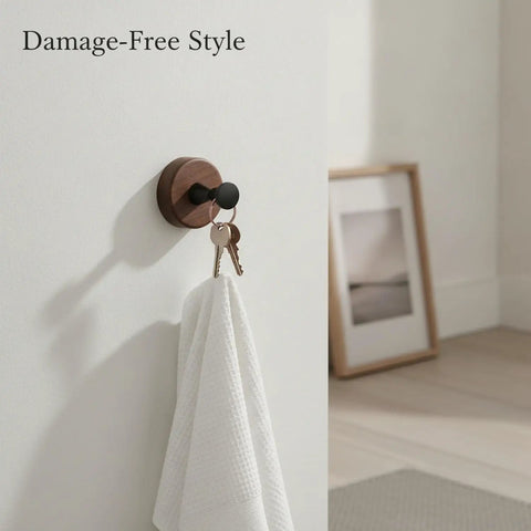 Kickass Single Wall Hook Built With Rock Solid Aluminum And Rich Black Walnut Wood For Hanging Heavy Winter Coats Bath Towels Backpacks And Daily Essentials In Entryways Or Bathrooms with keys and towel.
