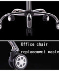 Heavy Duty Dual Roller Office Chair Casters Rolls Smooth And Quiet On Hardwood Floors Universal Replacement Wheels for gaming and executive chairs.
