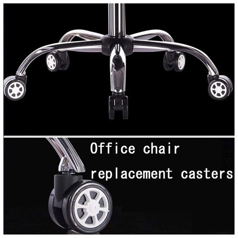 Heavy Duty Dual Roller Office Chair Casters Rolls Smooth And Quiet On Hardwood Floors Universal Replacement Wheels for gaming and executive chairs.