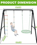 Beefed Up Heavy Duty Porch Swing Stand With Adjustable Height A Frame For Outdoor Patio Garden Deck Holds 440 Lbs Universal Swing Frame For Hammock Chair And Bench Black with dimensions shown.