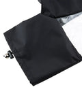 Close-up of the All Weather Pro Camera Rain Cover showing black waterproof material with secure clasp for DSLR and mirrorless cameras.