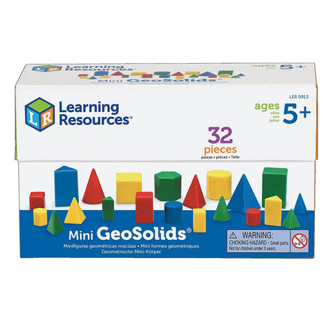 GeoSolids 3D Geometry Shapes Set For Hands On Learning Includes Cubes Cones Spheres Pattern Blocks And Colorful Solids Box Design