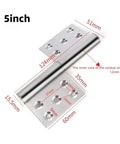Industrial Detachable Flag Hinge Kit For Barn Doors And Offset Gate Mount Heavy Duty 5 Inch Silvery Steel Hardware showing measurements.