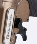 Close-up of the trigger mechanism on the Heavy Duty Pneumatic Brad Nailer for precision depth settings.