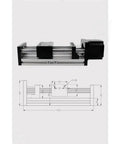 No Fuss Heavy Duty Electric Linear Rail Guide With Precision Ballscrew Slide schematic showing dimensions and assembly for lab use.