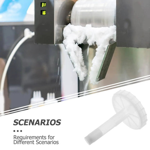 Plastic Snowflake Ice Machine Feeder Component For Smoothie Makers Safe Operation Easy Replacement Boosts Kitchen Hustle And Efficiency For Restaurants And Cafes Durable Reliable Accessory, white plastic feeder head installed
