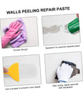 Steps to use DIY Self Adhesive Wall Repair Cream Kit With Quick Drying Paste For Cracks And Holes 2 Pack Mending Set