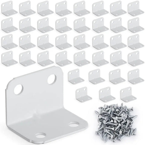 40 Piece L Bracket Set With Screws, Cold Rolled Steel 90 Degree Right Angle Corner Braces For Shelves Cabinets Desks Chairs And Furniture