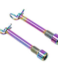 Gold Alloy Hydraulic Disc Brake Caliper Pin And Latch Screw Kit For Mountain Road Bikes Dazzle Finish Lightweight Hardware Set With Circlip 2 Pieces, rainbow finish