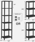 Tall Narrow Bookshelf Featuring Six Tier Open Shelves Compact Slim Design Versatile End Table Pair Absolute Game Changer dimensions and assembly parts