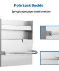 Heavy Duty 5052 Aluminum Work Station Cabinet With Flip Up Tray And Paper Towel Rack, Trailer Door Organizer in silver finish.