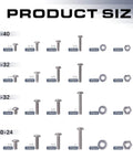 All-In-One 700-Piece 304 Stainless Steel Screws Bolts Nuts And Flat Washers Assortment Kit With Storage Box product size chart