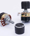 2 Pack 100K Ohm Linear Taper Potentiometers With On Off Switch And Black Aluminum Knobs WH138 B Carbon Potentiometer 6mm Shaft 0.2W 0.1W