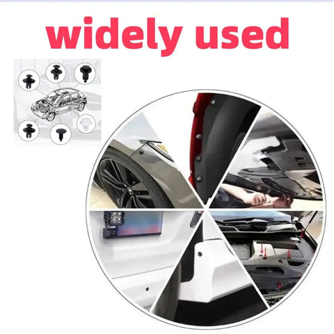 Must Have Car Plastic Rivet Clips Kit 100 Pcs In Six Sizes For Bumpers And Interior Panels Nylon Retainer Clip Set shown in use