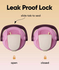 FreeSip 2-In-1 Spout Water Bottle With Built-In Straw And Bucket Handle, leak-proof open and closed lid with slide tab