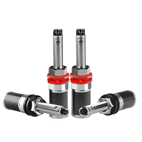 Rhodium Plated HiFi Terminal Blocks 2 Pack Rock Solid Solderless Wiring Posts with silver and red design for clean sound.