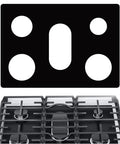 Stove Protector Set 3 Piece Reusable Gas Range Burner Covers Plus Silicone Gap Fillers, black covers on a stove top