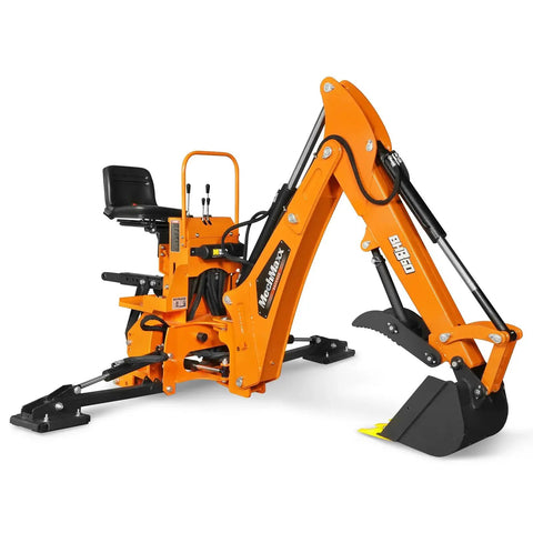 9 Ft Tractor Backhoe Attachment With Mechanical Thumb, 15 Inch Bucket, 180 Degree Boom Swing And Bucket Rotation displayed