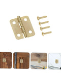 40 Pcs Miniature Brass Hinges With Screws For Jewelry Boxes And Dollhouses 270 Degree Tiny Hinge Hardware For Wooden Craft Boxes And Iron Treasure Chests Concealed Micro Size With Hidden Install.