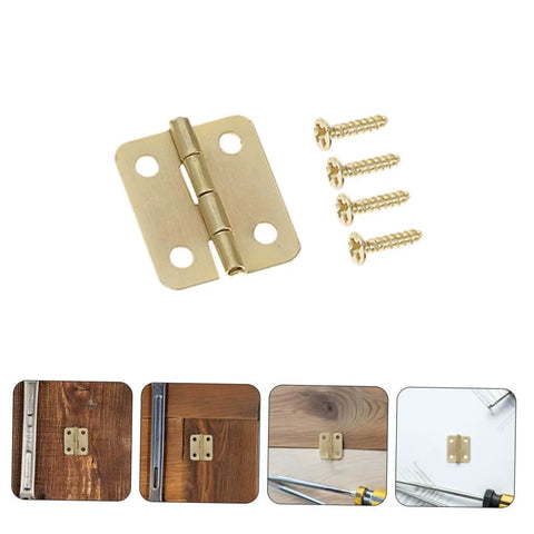 40 Pcs Miniature Brass Hinges With Screws For Jewelry Boxes And Dollhouses 270 Degree Tiny Hinge Hardware For Wooden Craft Boxes And Iron Treasure Chests Concealed Micro Size With Hidden Install.