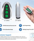 M12 4 Button Remote Control 2 Pack For Automatic Swing And Sliding Gate Opener Wireless Key Fob with Keychain in hand