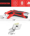 Totally Rad Toolspace Cordless Electric Scissors With Dual Blades for Cutting cardboard and fabric, measuring 7.8 inches long.