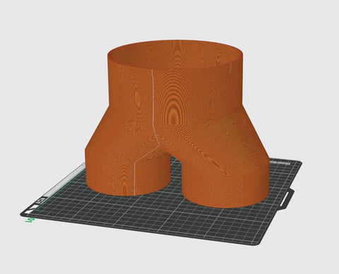 6 Inch To 4 Inch 2 Way Duct Splitter Connector For Dust Collection In Woodworking And Grow Tents, shown on a mat.