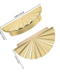 Semi Circle Cabinet Handles Set, Antique Brushed Gold Pulls with dimensions for Kitchen Drawers, Closet Doors