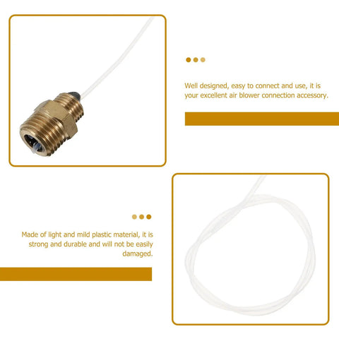 Zero Hassle Rotating Air Blow Hose With Snap Fit Coupling, featuring durable brass connector and flexible plastic hose, ideal for pneumatic tools.