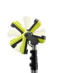 Head of 18 Volt Cordless Hybrid Tripod Stand Light With 2700 Lumens, 5 Foot Height That Collapses To 22 Inches, showing light fins.
