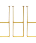 Ceiling Mount Gold Shelf Bracket Set for Kitchen Three Pairs U Shape Pipe Brackets in Gold Finish Built for DIYers
