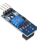 10 Pcs TCRT5000 Infrared Reflective Sensor Module for Arduino, side view with adjustable sensitivity potentiometer, blue and black components.
