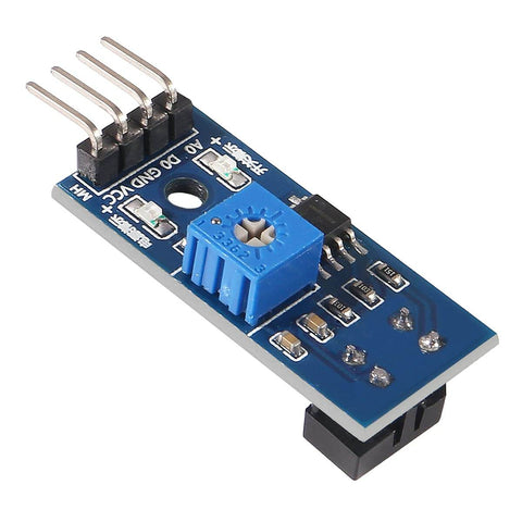 10 Pcs TCRT5000 Infrared Reflective Sensor Module for Arduino, side view with adjustable sensitivity potentiometer, blue and black components.
