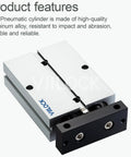 Compact Pneumatic Air Cylinder 32mm Bore 50mm Stroke Double Rod Double Acting Aluminum Alloy Built Tough For Automation TN32x50