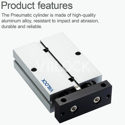 Compact Pneumatic Air Cylinder 32mm Bore 50mm Stroke Double Rod Double Acting Aluminum Alloy Built Tough For Automation TN32x50