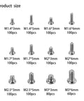 Heavy Duty 1140 Pc Assortment Kit Of Micro Screws For Electronics And Computer Repair Featuring M1.4 Through M3 Round Head Options crafted from rust resistant carbon steel assorted sizes.