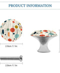 Dope Round Stainless Steel Cabinet Knobs 2 Pack For Dresser Drawers, 1.1in diameter, colorful design, and 0.8in tall