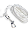 Rugged Tetherball Replacement Rope With Swivel Snap Hook 9 Ft White Braided Nylon Cord One Quarter Inch Inch Thick Low Stretch Weather Resistant For Consistent Play In Outdoor Backyards, Schools, And Playgrounds., white braided nylon rope with swivel snap hook