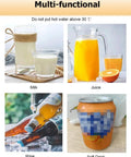 Image showing various drinks: milk, orange juice, wine bottles on ice, and a canned soft drink on a table.