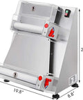 Boss Level Automatic Pizza Dough Sheeter And Roller Machine Powered By A Beefy 370W Copper Motor And Heavy Duty Stainless Steel Frame, 23.8" tall.