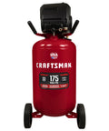 Smooth Operator 33 Gallon Air Compressor Delivers 175 PSI Through A Stand Up Vertical Tank Powered By An Oil Free Pump for garage use.