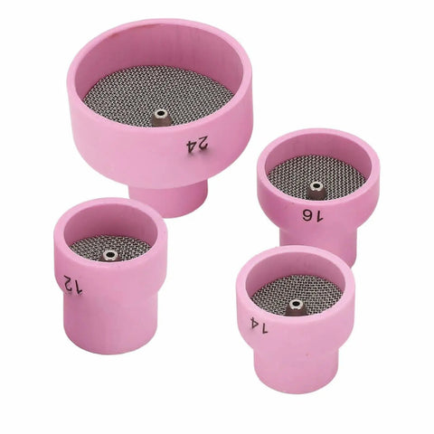 Premium Ceramic Welding Cup Set Alumina Lens Kit for WP9 20 25 17 18 26 TIG Torch with Stainless Steel Filter Nozzle