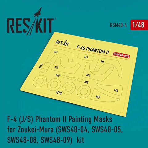 1/48 F-4 Phantom II Painting Masks Set For Zoukei-Mura Kit J/S, resin mask sheets for cockpit canopy and wing details