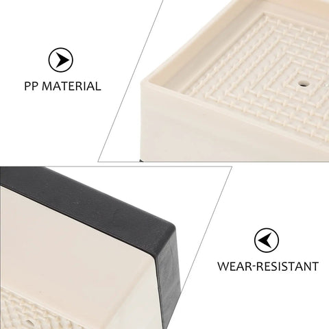 Close-up of PP material and wear-resistant features of 4 Pack Furniture Glide Chair Leg Covers With Wear Resistant Non Slip Pads Made From TPU And PP Floor Protectors For Tables And Beds Safe On Wood And Hardwood Floors Quiet Glide No Scratches
