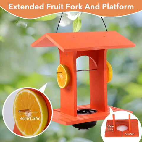Outdoor Bird Feeder With Gift Box For Orioles, Durable HDPE Jelly Feeder With Fruit Holder And 6 Oz Glass Bowl