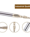 Tapered Ball Nose End Mill One Quarter Inch Shank With One Sixteenth Inch Radius For 3D Carving Engraving Router Bit ZrN Two Flute Carbide Cutter For CNC Routers High Precision Tool