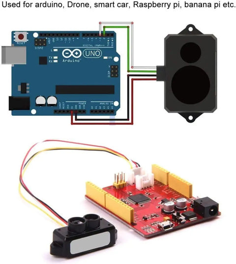 LiDAR sensor connected to Arduino and Raspberry Pi, TFmini-S LiDAR Sensor 0.1-12 Meters Distance Measurement Single Point Ranging