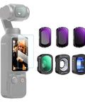 Effect Lens And ND Filter Kit For DJI Osmo Pocket 4/3 With 1.2X Anamorphic Lens, ND filters, wide-angle and macro lenses